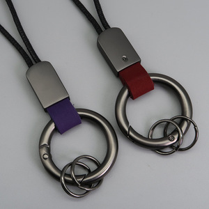 High Quality Frosted Cowhide Leather Ring Keychain Pendant, Drawstring, Personalized Carving Name, Keychain Pendant Wholesale
