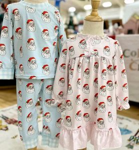 بيع ما قبل البيع عيد الميلاد سانتا طباعة ملابس الفتيات الصغيرات ثوب ثوب بيع بالجملة لطيف ملابس نوم الأطفال - Product Image 1