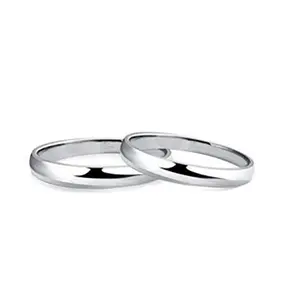 2She Eternity Jewelry Design S925 Silver plain Couple Wedding Band Rings Set for men and women