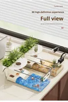 Réservoir écologique multifonctionnel pour tortues avec plateforme de basking, aquarium en plastique pour tortues terrestres, habitat terrestre et aquatique