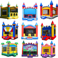 Alquiler de Castillos Inflables Comerciales para Fiestas, Combo Comercial para Niños, Castillo Inflable con Tobogán para Niños Pequeños