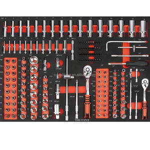 Coffret à outils professionnel pour mécaniciens avec ciseaux, marteau, pince, tiroirs pour atelier et usine, et armoire à outils rigide pour réparation automobile - Product Image 5