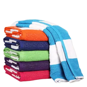 100% cotton striped beach towels custom design large oversized high quality cotton jacquard yarn dyed logo bath beach towel