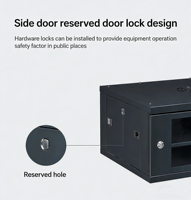 Armoire de serveur 4U murale ou sur pied pour centre de données, armoire réseau 19 pouces 240*530*400mm en matériau SPCC, pièces détachées expédiées