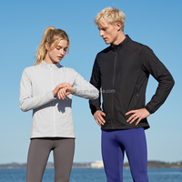 Veste de sport rafraîchissante instantanée I2cool - Antimicrobienne UPF 50+ pour la course, tricotée unie avec fermeture éclair frontale, été automne printemps, 100% sans couture