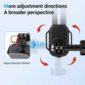 Soporte para cámara de acción compatible para el cuello, rotación de <span class=keywords><strong>360</strong></span>°, diseño flexible, amortiguación de movimiento, construcción de silicona y aleación de aluminio - Product Image 5