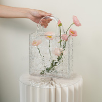 Moderne Eco-Vriendelijke Vintage Handtas Vormige Transparante Portemonnee Vaas Sap Wijn Drinkbeker Tas Set Voor Party Fruit Cocktail