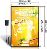 Élégant Panneau de Menu LED A4 en Verre Ultra-Mince pour Extérieur, avec Cadre en Aluminium, pour Enseignes Publicitaires Lumineuses de Cinémas et Magasins