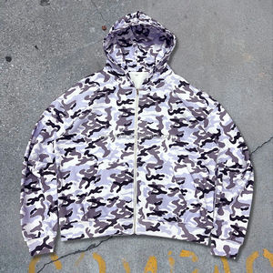 Sweat à capuche de créateur de haute qualité Sweat à capuche en coton épais Sweat à capuche zippé Streetwear personnalisé Fabricant de sweat à capuche zippé camouflage - Product Image 1