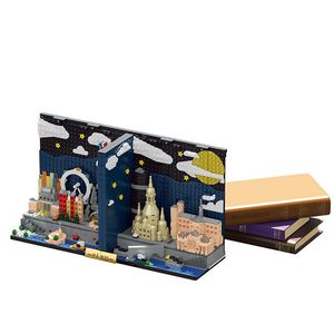 Paris Skyline Bookend yapı taşları 028009 LED ışıkları plastik DIY oyuncak modeli eyfel kulesi Notre Home için mimari ev masası - Product Image 3