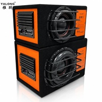 Subwoofers de Audio para Coche de 8 Pulgadas con Caja de Madera Sonido Profundo Altavoces Activos para Coche Caja de Subwoofer
