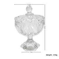 Pote de Vidro para Doces com Logotipo Personalizado, com Tampa, Base e Relevo, Taça de Cristal para Doces, Açucareiro para Casamento, Festa e Decoração de Casa