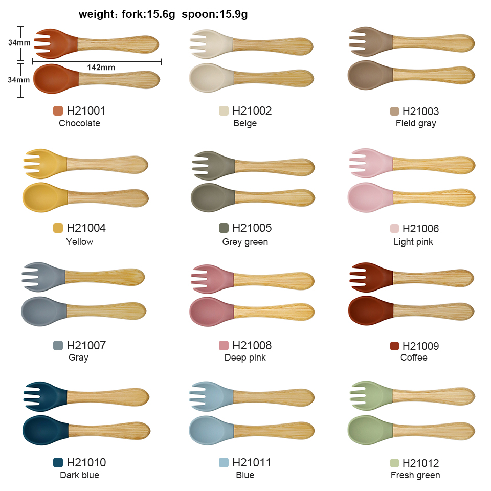 ส้อมช้อนไม้สำหรับเด็ก