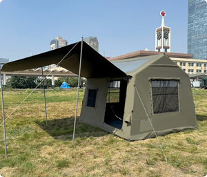 <span class=keywords><strong>Toldo</strong></span> de Lona Impermeable de Doble Capa de Algodón Resistente para Cabaña |   Refugio Portátil para Acampar al Aire Libre para Todas las Estaciones, de Fácil Montaje para Familias - Product Image 3