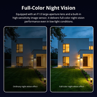 Caméra de sécurité Zemismart 4MP HD à fixation sur fenêtre, vision nocturne couleur F1.0, WiFi 6, détection de mouvement humain, contrôle par application