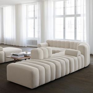 Lujo Wabi Sabi muebles blanco crema Modular sofá Boucle Chaise sofá seccional conjunto de tela moderna sala de estar conjuntos de sofá Nórdico - Product Image 4