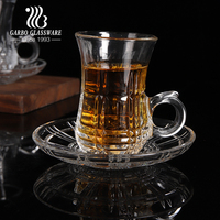 Ensemble de verres à thé transparents Offre Spéciale Ramadan avec soucoupe arabe Dubaï gravure populaire thé café tasse à boire 12 pièces ensemble de tasses à thé en verre