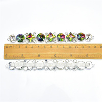 Tongs en cristal de couleur à la mode, boucles décoratives, connecteurs de Bikini en strass, chaîne en métal, bricolage de robe, bijoux, breloques
