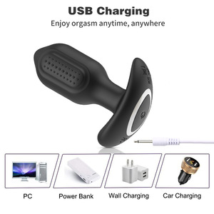 Vibrateur anal pour hommes, <span class=keywords><strong>10</strong></span> modes de vibration rotatifs, masseur de prostate, plug anal en silicone, étanche, recharge USB, télécommande - Product Image 3