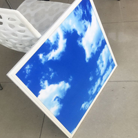 Panneau de plafonnier LED en aluminium 595x595mm avec design ciel bleu et nuages, éclairage de plafond moderne pour hôpital et bureau à domicile