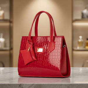 Bolso de Mano Personalizado de Cuero Patentado para Mujer, Bolso de Hombro con Patrón de Cocodrilo, OEM, ODM, Marca Privada, Venta al Por Mayor - Product Image 3