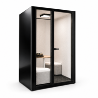 Cabine de bureau insonorisée pour une personne, cabine de travail acoustique, cadre en aluminium, cabine silencieuse privée, installation au sol, série QUANKU I
