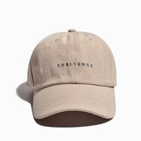 Casquette unie avec inscription « CHALLENGE », chapeau en coton brodé minimaliste, casquette ajustable anti-UV pour usage quotidien