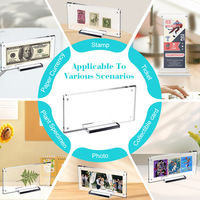 Étui de présentation transparent en acrylique réutilisable pour billets de banque, support de collection de devises domestiques, cadre photo en plexiglas
