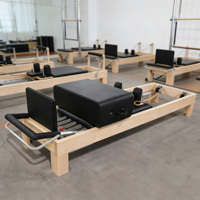 Machine de Pilates Reformer en Bois d'Érable OBG, Durable, Multifonctionnelle, Portable pour Studio Professionnel et Domicile, Silencieuse et Fluide