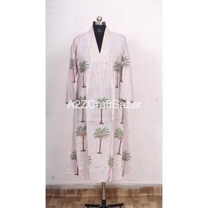 Nueva llegada Boho Bodycon Midi vestido para mujer bloque de mano impreso Floral algodón botón espalda Y2K estilo verano vestido largo - Product Image 6