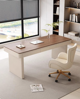 Table de bureau moderne marron et beige Table de président de luxe avec chaise Mobilier de bureau Bureau de direction