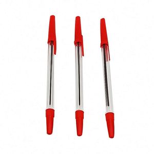 Hotel Catering Simple Black Blue Red Point Wholesale Custom 1.0 Plastic Ball Pen With Logo - Product Image 3