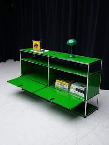 Modernes Luxus-TV-Möbel aus Edelstahl, Minimalistisches Schwebendes TV-Lowboard, Modulares Aufbewahrungssideboard, Verstellbares Wohnzimmer-Sideboard - Product Image 2