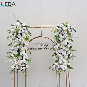 LEDA Direct Factory Sale Handmade White Rose Chrysanthemum Hanging Artificial Flower <b>Runner</b> for Wedding - Product Image 1