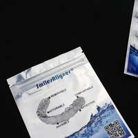 Sacs d'emballage personnalisés en plastique imprimé pour appareils dentaires invisibles, gouttières transparentes, avec fermeture éclair
