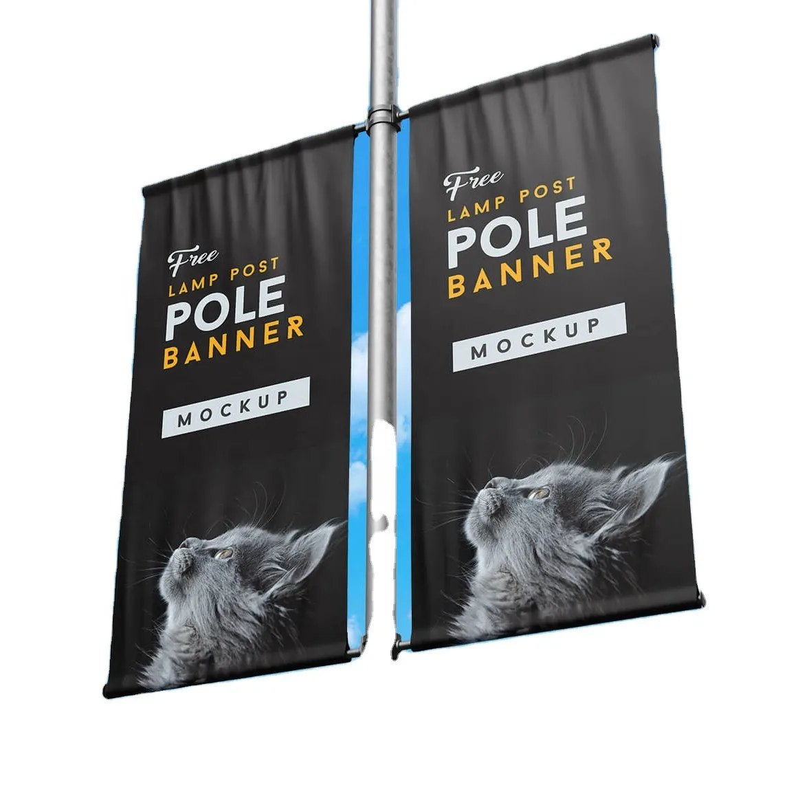 Bannière de rue publicité extérieure verticale PVC vinyle lampadaire bannière pour Promotion drapeau publicitaire CMJN personnalisé