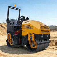Rouleau compresseur routier Liondi pour la construction routière, 1500 kg, 1,5 tonne, moteur diesel, mini-compacteur, rouleau compresseur autoporté