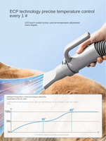 Sèche-cheveux pour animaux de compagnie avec écran LCD, sèche-cheveux de toilettage pour chiens, 3 buses, 2000W, ions négatifs, vitesse et température du vent réglables