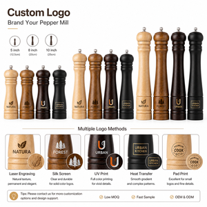 <span class=keywords><strong>Moulin</strong></span> à sel manuel en bois, outils de cuisine, conception personnalisée, meilleure vente - Product Image 2