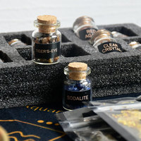 Caja de Artículos de Brujería para Adivinación con Cristales Naturales, Caja de Piedras de Chakra, Gemas Artificiales al por Mayor, Flores Secas y Velas