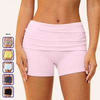 Shorts de Yoga con Cintura Plegable y Efecto Levanta Glúteos, Suaves, Elásticos y Anti-Squat, para Mujer, para Entrenamiento y Running