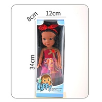 Poupée musicale Reborn de 14,5 pouces en vinyle, peau noire, afro-américaine, yeux 3D, cheveux bouclés, jouet gonflable, modèle de collection