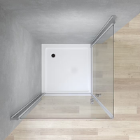 Portable verre salle de douche Europe 6MM coin entrée 180 Pivot balançoire porte de douche salle de bain sans cadre 2 faces Simple