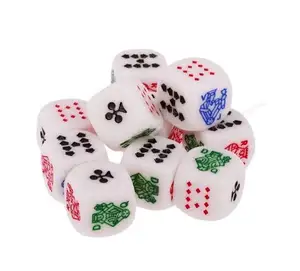 Акриловые 6-гранная игральные кости покер с символами K Q J; Размеры 9 и 10