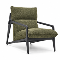 Fauteuil de loisirs moderne et écologique, durable, avec structure en bois de frêne véritable, rembourrage en éponge et tissu, pour salon et hôtel