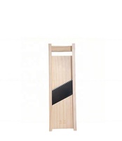 Mandoline à légumes et hachoir 5 mm pour coupes en bâtonnets, invention brevetée, protège-main, bois massif, lame manuelle en acier inoxydable