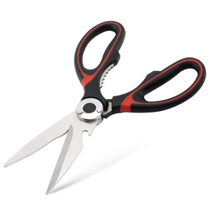Kitchen Scissors Stainless Steel Straight Head Cut Chicken Bones Home Use Black White - Product Image 4
