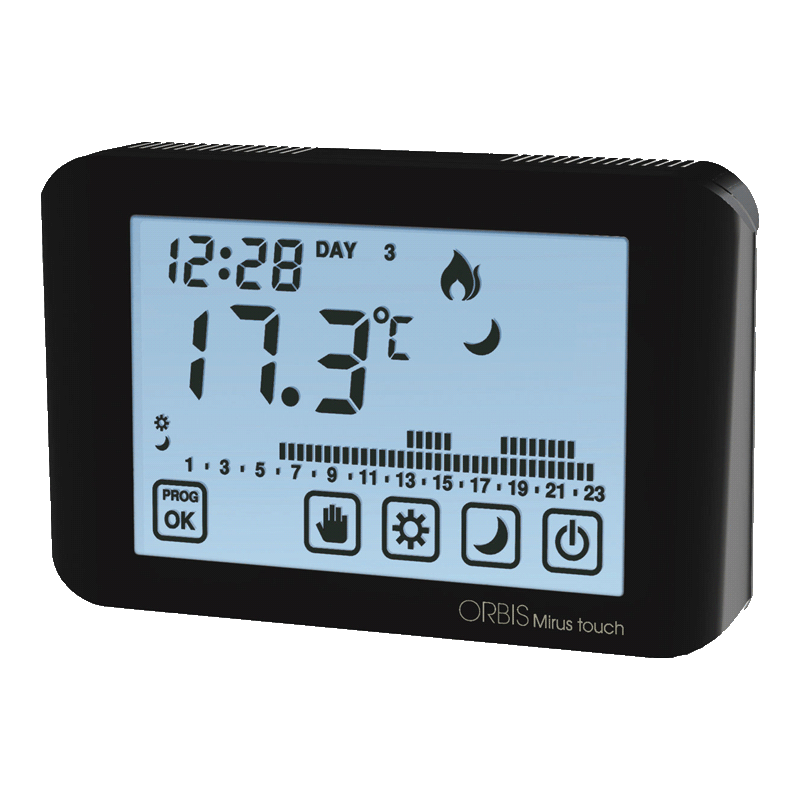 Mirus Touch Digital Chronothermostat White Smart Home Heater with Daily/Weekly Programming