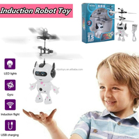 Jouets d'avion volant suspendu, robot volant, mini avion, jouets pour enfants, hélicoptère à détection magique avec lumière
