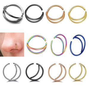 Anillos de Nariz Multiusos Sin Perforación, Anillos Personalizados de Acero Inoxidable para <span class=keywords><strong>Labio</strong></span>, Hélix, Cartílago de la Oreja, Anillo de Nariz con Forma de Luna - Product Image 2